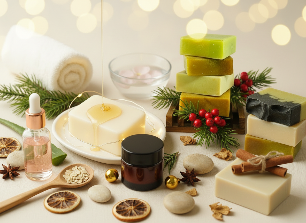 Brighter Christmas spa scene